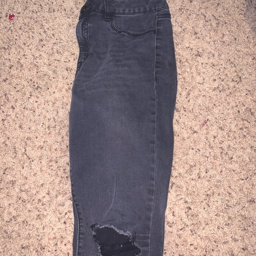 Distressed black jeans